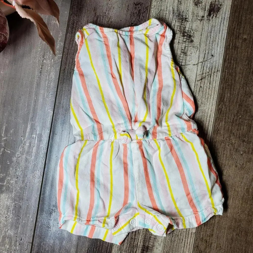 Carter's Striped Pastel Baby Girl Romper Size 3m